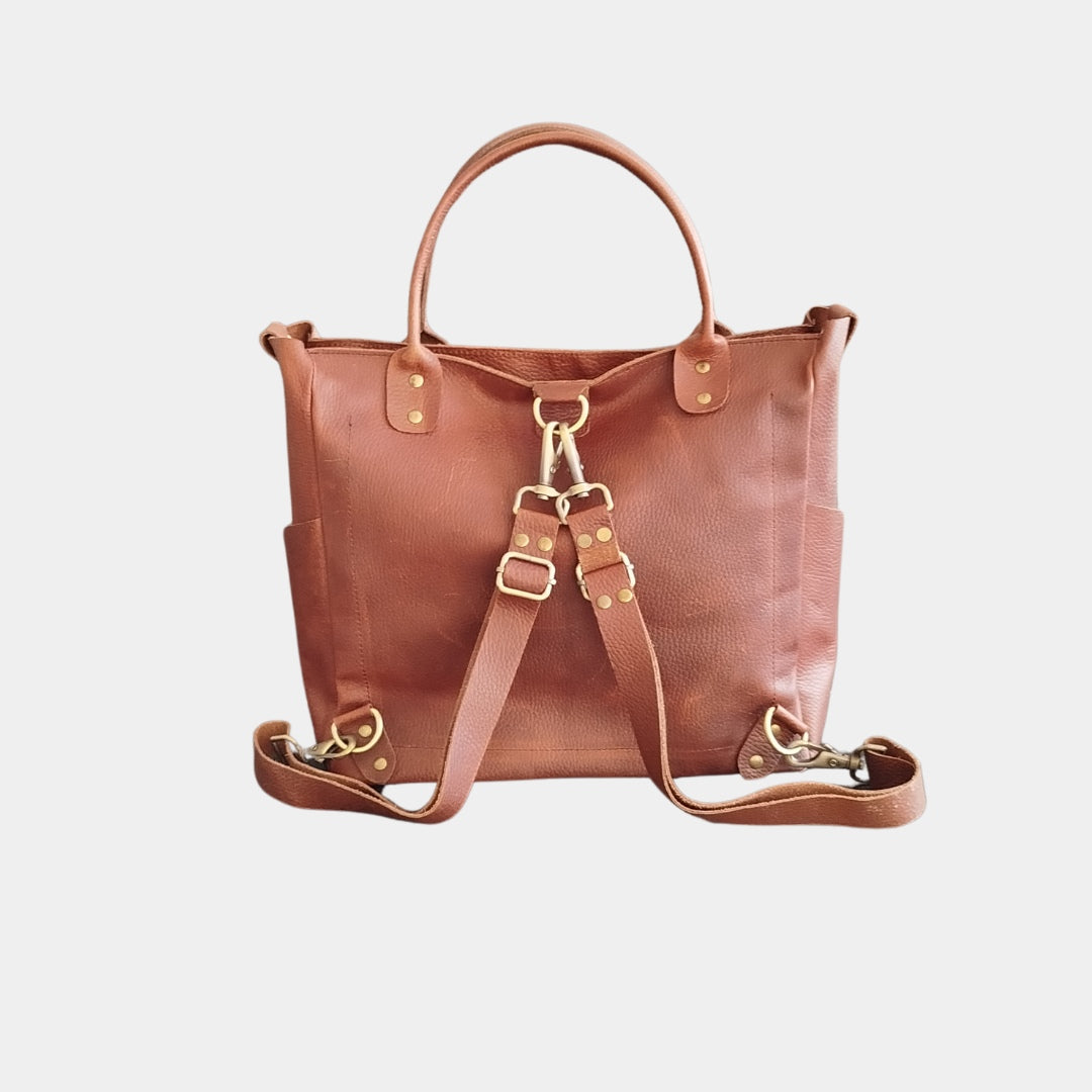 Bella Leather Tote Backpack
