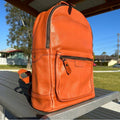 Laptop Explorer Backpack placed on bench outdoor in Australia 