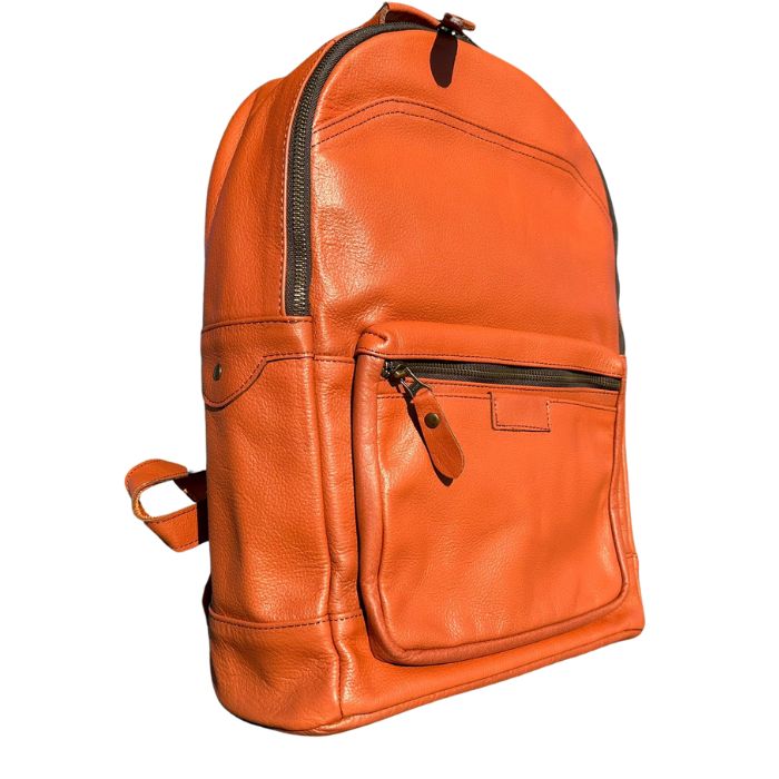 Front view of Laptop Explorer Backpack showcasing front zipper pocket 