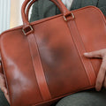 Brown Commute King Messenger Bag in full grain leather by The Leather Bag (TLB) Australia