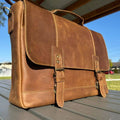 Classic Brown Leather Messenger bag elegant vintage design for Australians 