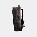 Side view of Grampian Leather Backpack by TLB Australia showing side slip pocket and sturdy YKK zipper