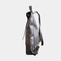 side view of Genuine leather rucksack backpack, perfect for outdoor adventures and everyday use