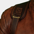 Leather Backpack with Adjustable Straps durable stitching and brass hardware