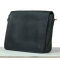  Black Leather Messenger Bag for office college daily use slim and smart laptop bag