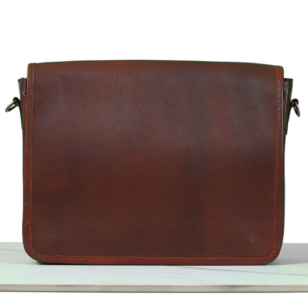 Brown Messenger Bag Australia slim laptop bag option for formal use at office, school or college