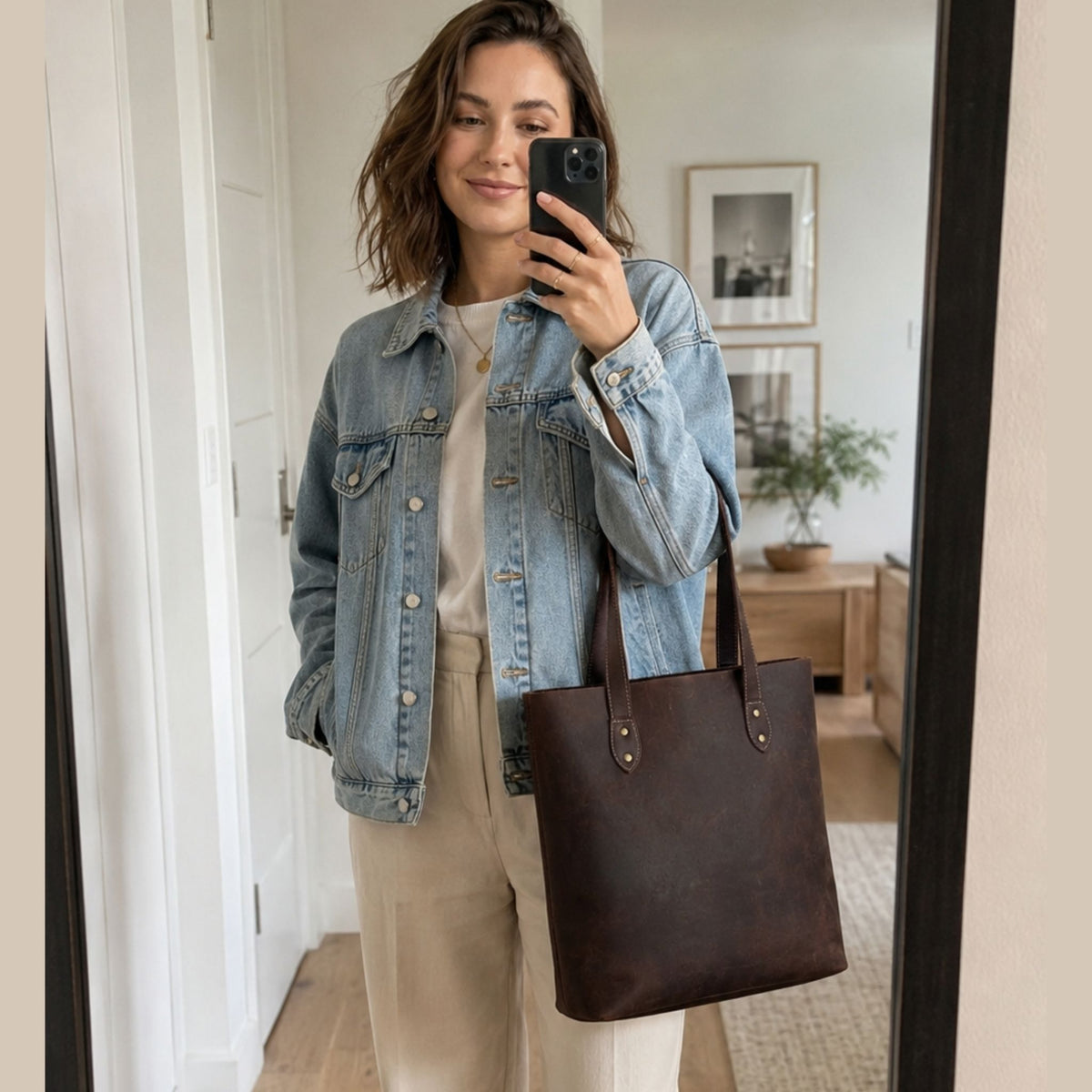Ava Leather Tote