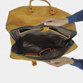 Padded Laptop Compartment and organization slip slot inside Outback explorer leather duffle